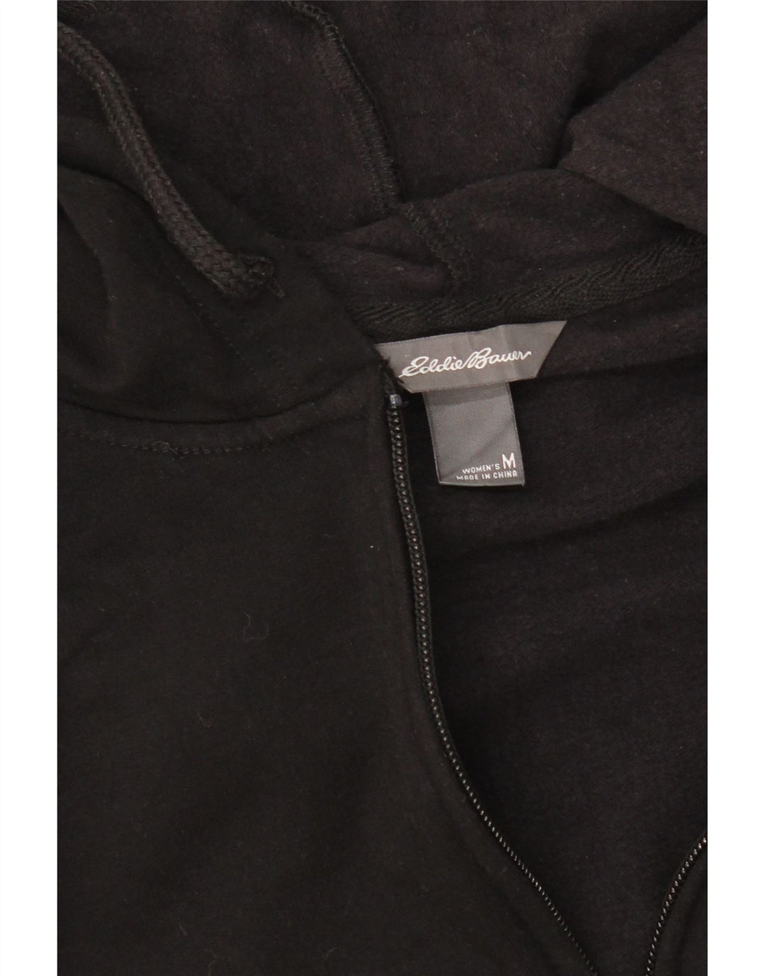 EDDIE BAUER Womens Crop Zip Hoodie Sweater UK 14 Medium Black Vintage Eddie Bauer and Second-Hand Eddie Bauer from Messina Hembry 