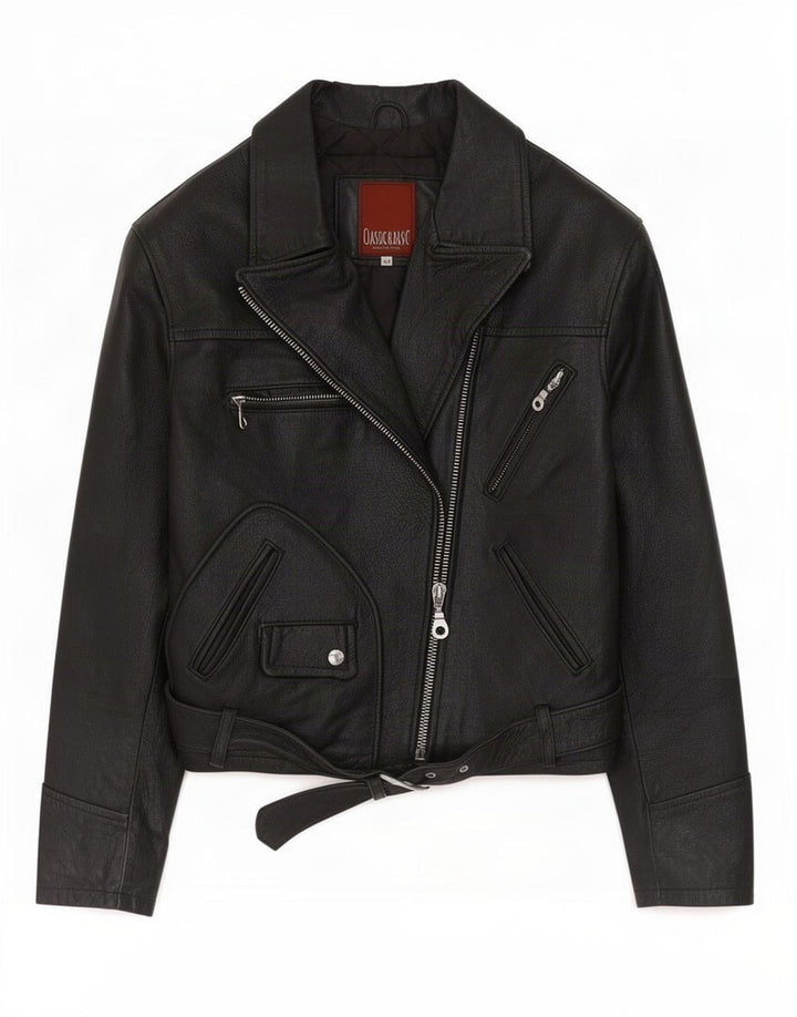 Винтажная женская кожаная косуха IT 44 Medium Black