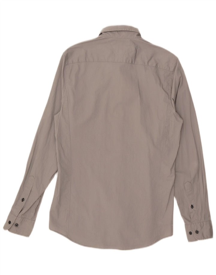 Мужская рубашка Tommy Hilfiger Extra Slim Fit из хлопка среднего серого цвета