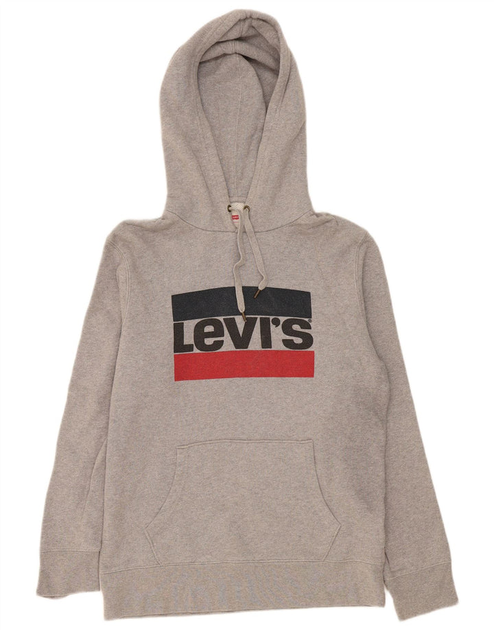 Мужской джемпер с капюшоном Levi's с рисунком, средний серый хлопок с крапинками