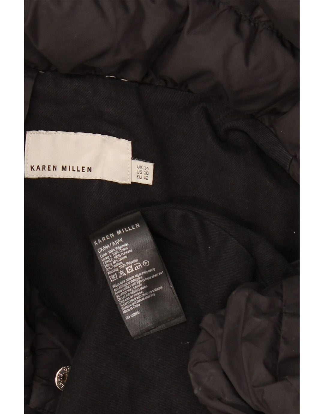 Женское стеганое пальто Karen Millen UK 14, большой черный полиамид