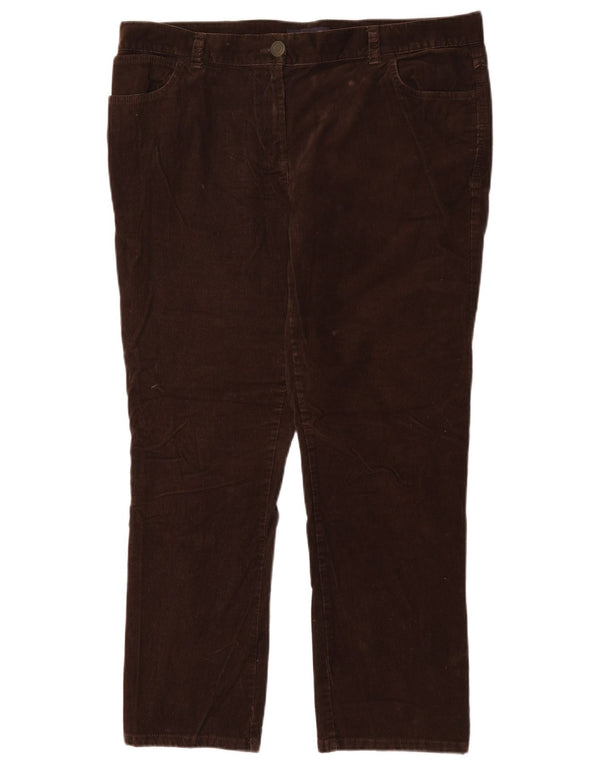 Женские прямые вельветовые брюки Marks & Spencer UK 18 XL W36 L27 коричневые