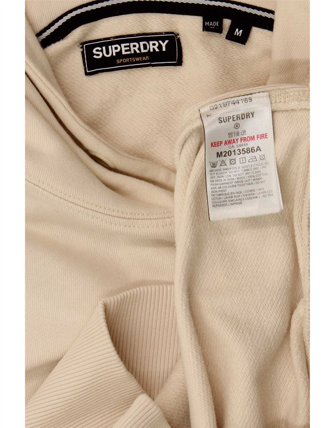 Мужской джемпер с капюшоном Superdry, средний бежевый, хлопок