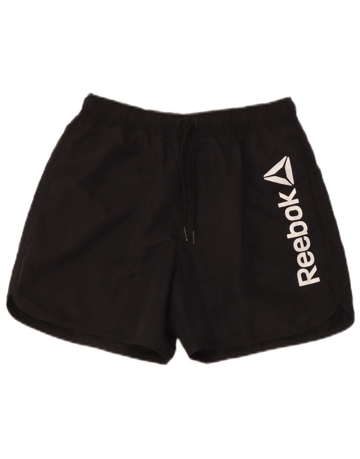 Reebok Мужские спортивные шорты с рисунком, маленькие черные из полиэстера