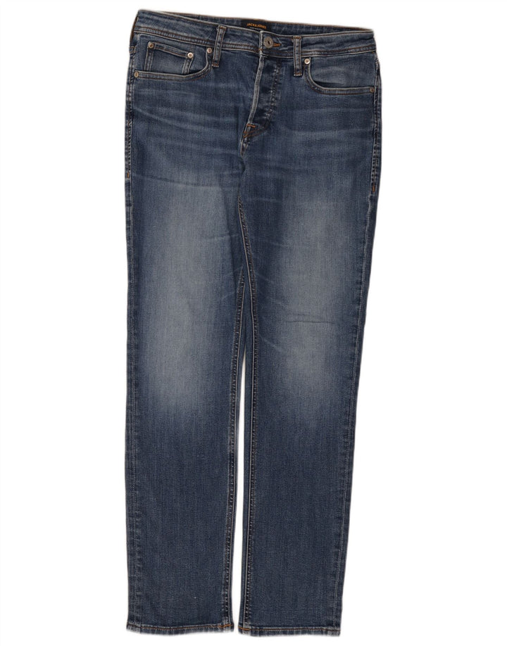 Мужские прямые джинсы Jack & Jones W30 L32 синие, хлопок