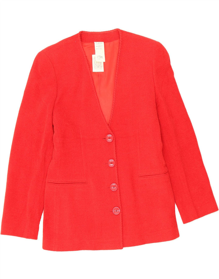 FERRE Womens 4 Button Blazer Jacket UK 12 Medium Red Polyamide Vintage Ferre and Second-Hand Ferre from Messina Hembry 