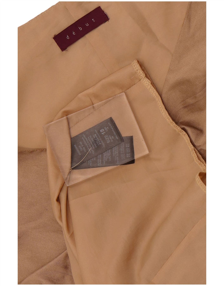 Женское платье-футляр без рукавов Debut с рюшами спереди, UK 18 XL, коричневый полиэстер