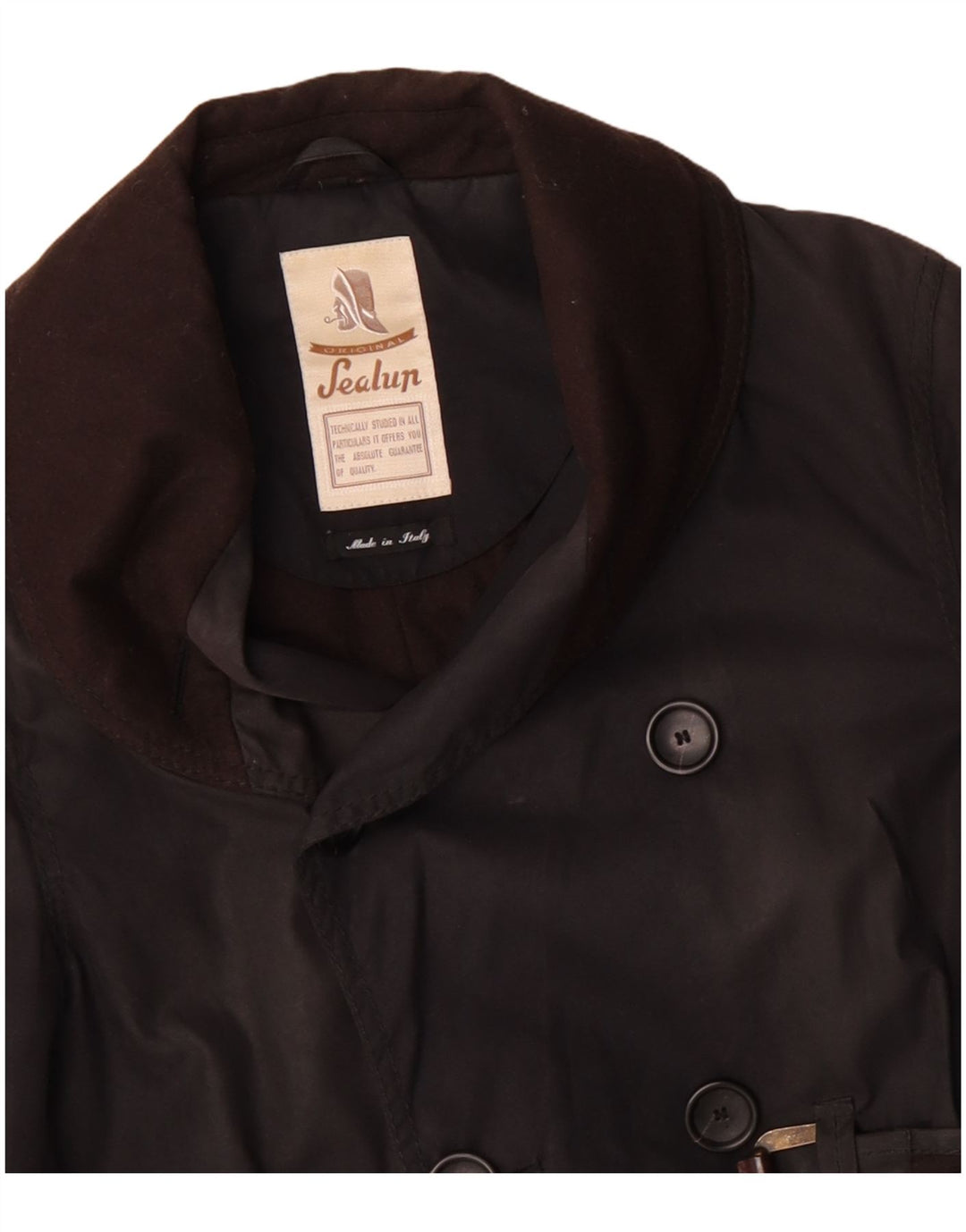Мужское двубортное пальто Sealup UK 38, средний черный хлопок, черный