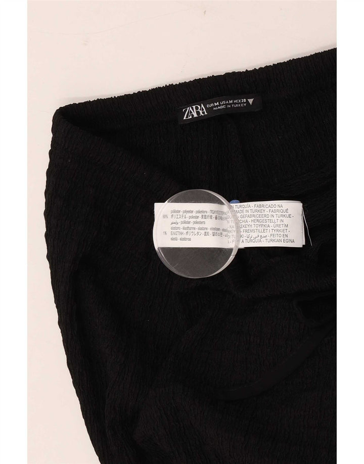 Женские повседневные широкие брюки Zara Medium W28 L31, черные, полиэстер