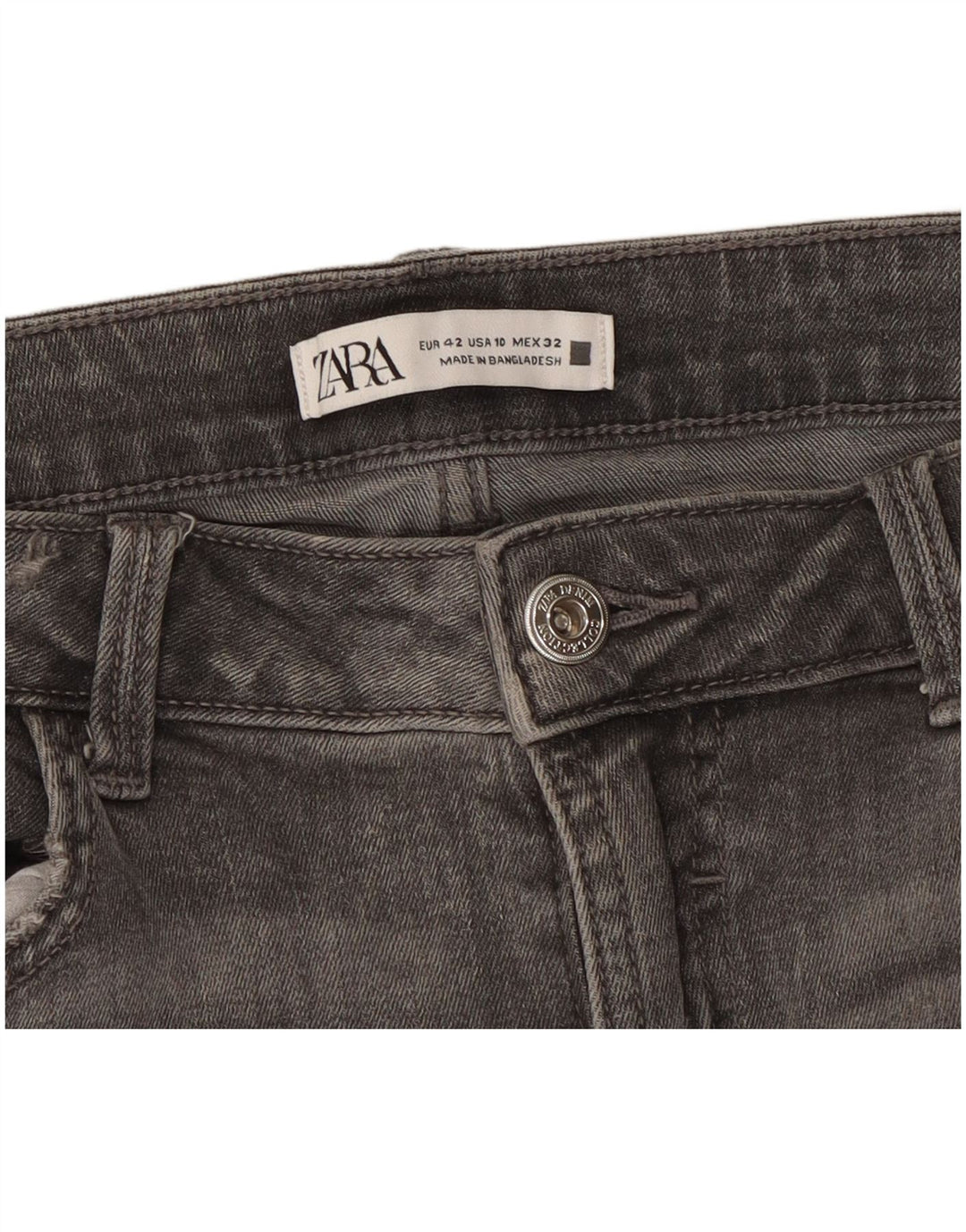 Женские узкие джинсы Zara EU 42, большие W32 L28, серые
