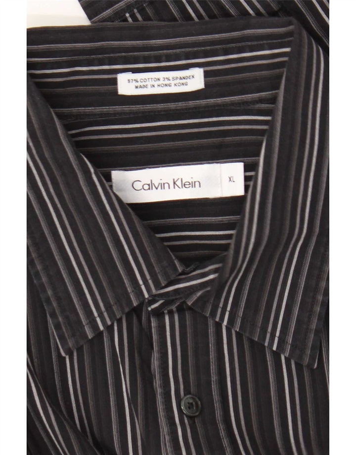 Мужская рубашка Calvin Klein XL из хлопка в черную полоску