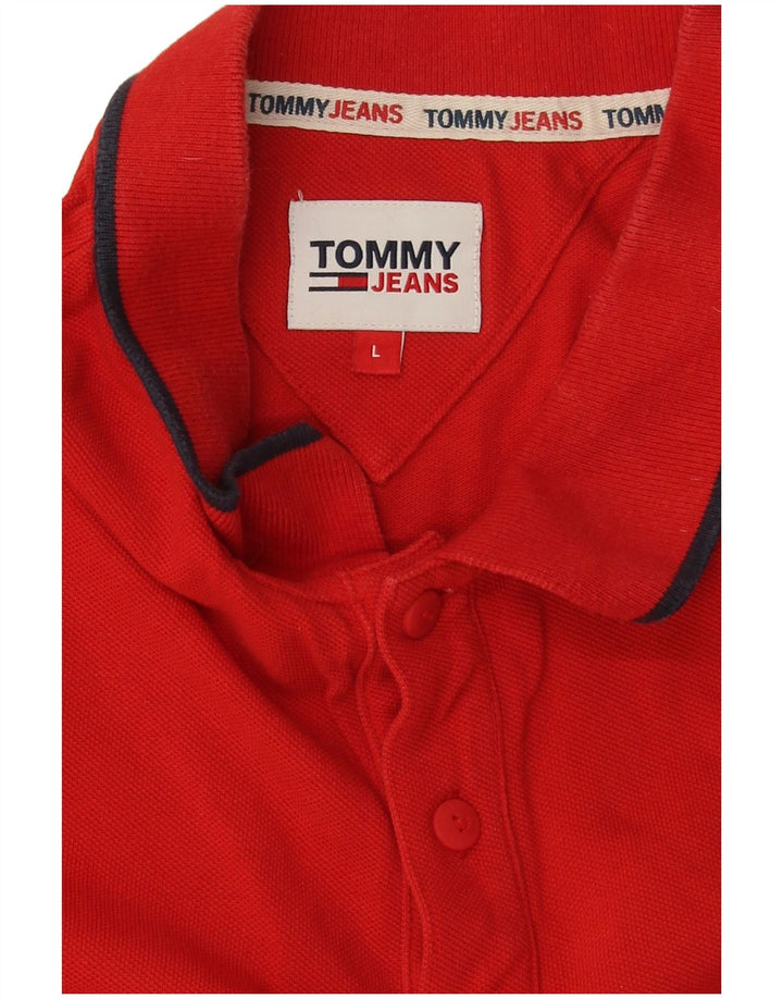 Мужская рубашка-поло Tommy Hilfiger, большая красная хлопковая