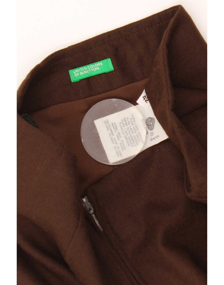 Женская юбка-карандаш Benetton IT 42 Medium W26 Коричневая из натуральной шерсти