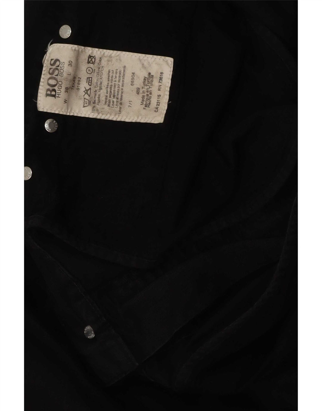 Мужские прямые джинсы Hugo Boss W38 L30, черный хлопок
