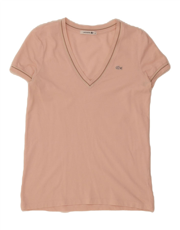 LACOSTE Womens T-Shirt Top Size 38 Medium Pink Cotton Vintage Lacoste and Second-Hand Lacoste from Messina Hembry 