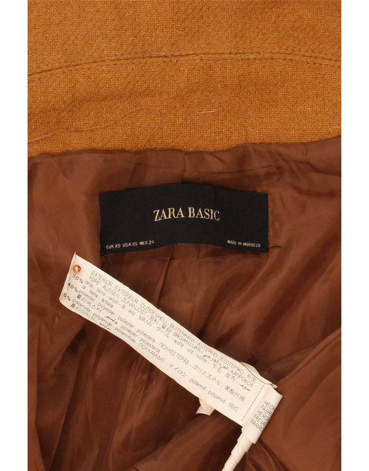 ZARA Womens Bomber Jacket UK 6 XS Brown Wool Vintage Zara and Second-Hand Zara from Messina Hembry 
