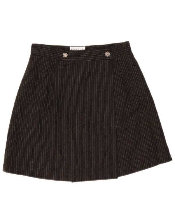 Vintage Womens Wrap Skirt IT 42 Medium W26  Black Striped