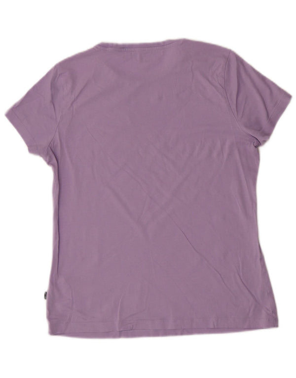 Женская футболка с рисунком Puma Top UK 14, средний фиолетовый хлопок