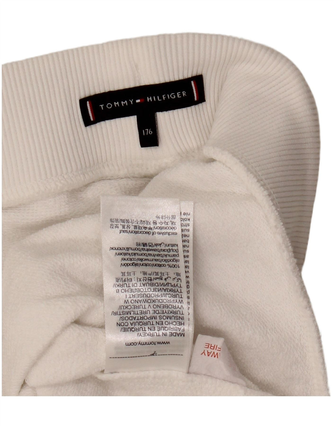 TOMMY HILFIGER Спортивные шорты с рисунком для девочек 15–16 лет, белый хлопок