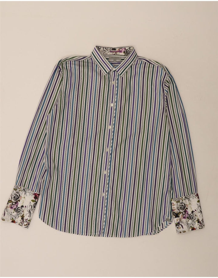 Мужская деловая рубашка TED BAKER, размер 5, большая синяя хлопковая полоска