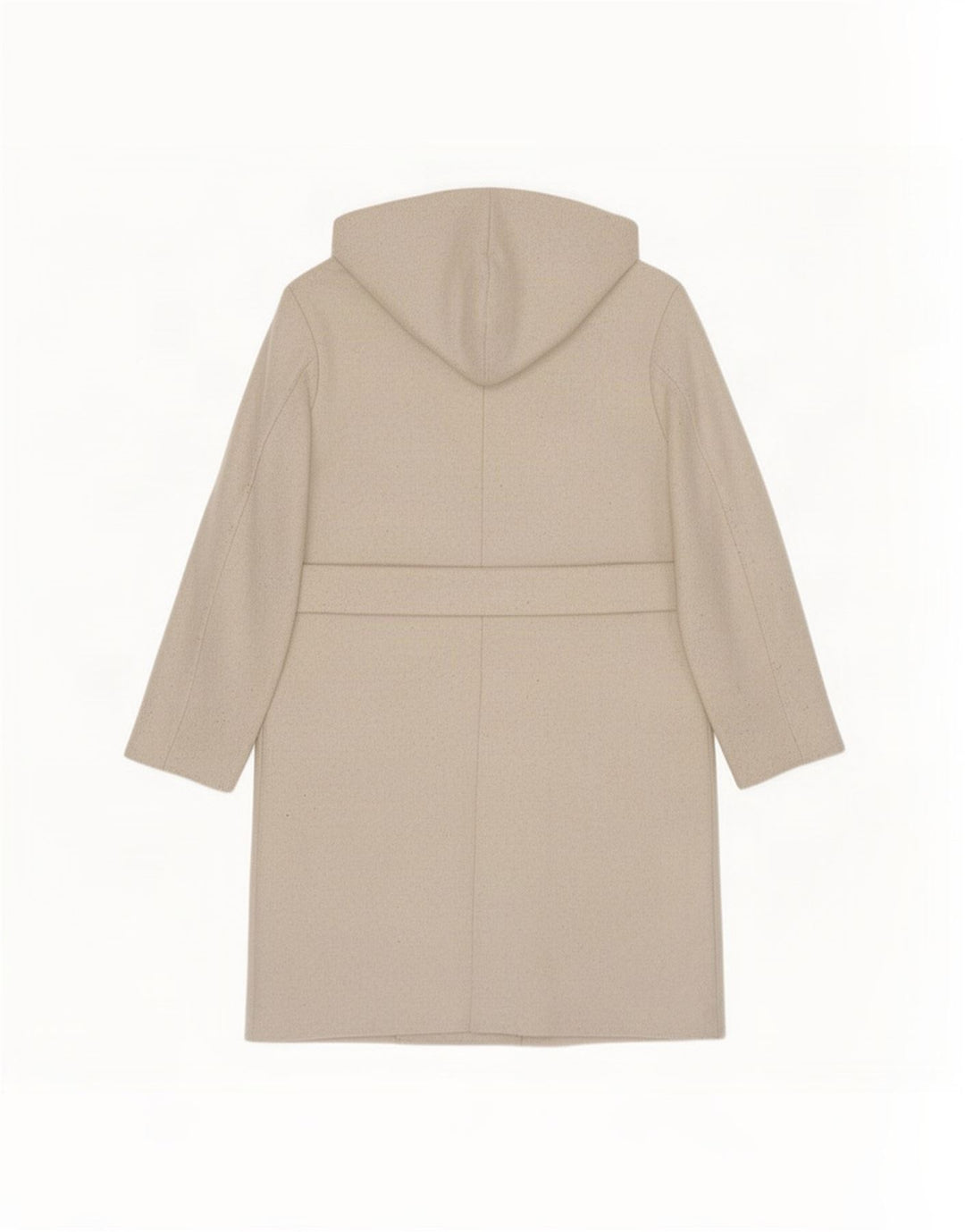 Женское двубортное пальто оверсайз с капюшоном Zara UK 10, маленькое бежевое