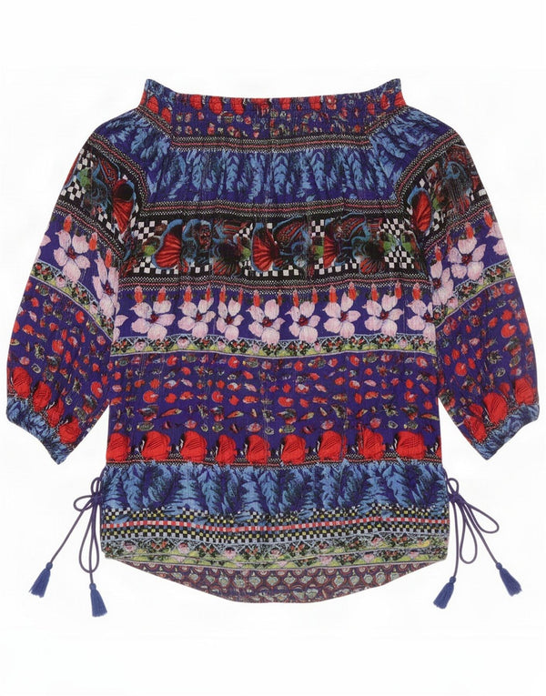 Женский топ с открытыми плечами с рукавом 3/4, UK 18 XL, разноцветный цветочный