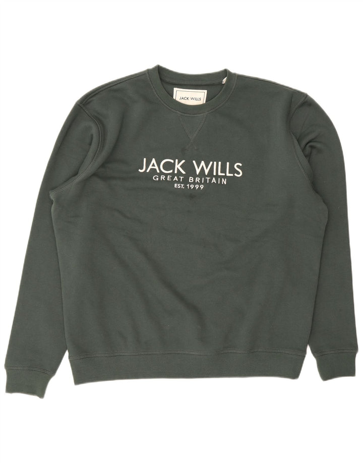 Мужской свитшот с рисунком Jack Wills, XL, хлопок, хаки