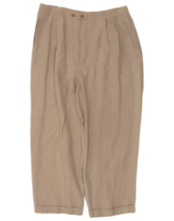 Женские укороченные брюки Marks & Spencer UK 18 XL W32 L25 Бежевый лен