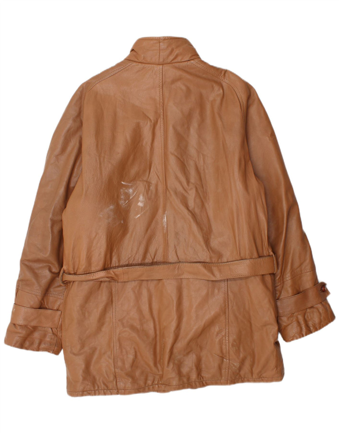 Винтажное мужское кожаное пальто IT 50, большое коричневое кожаное