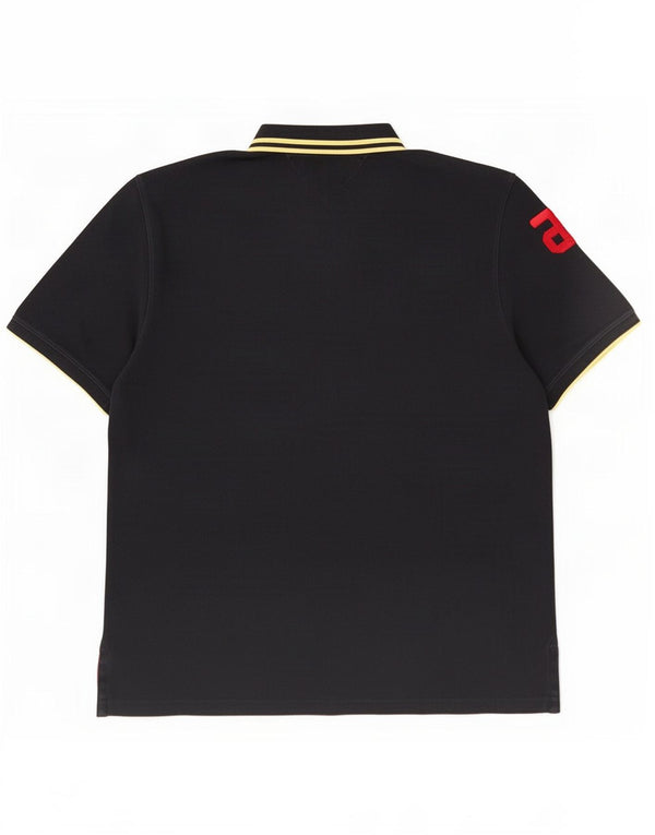 Мужская рубашка-поло с рисунком Tommy Hilfiger 2XL, хлопок в черную полоску