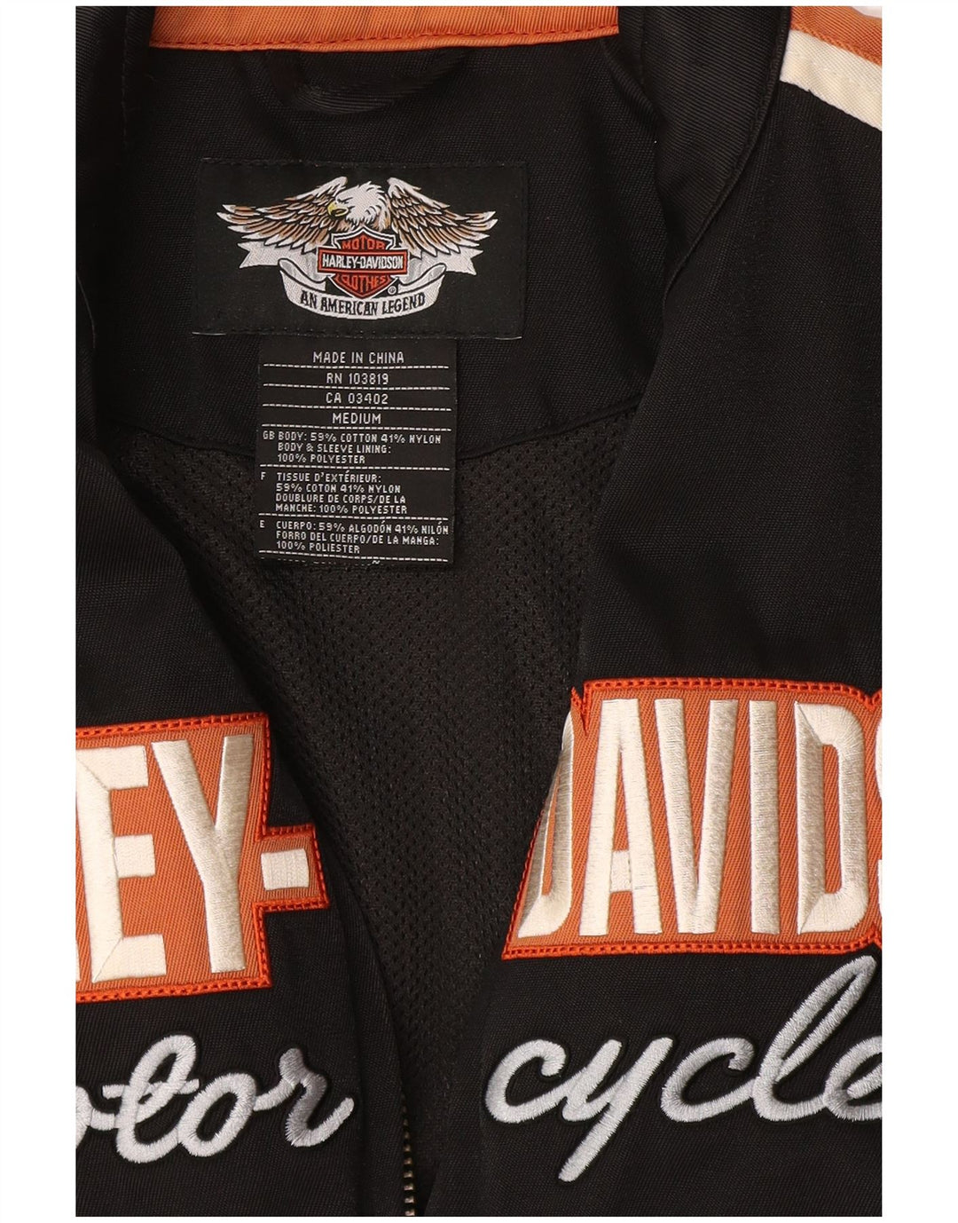 Женская спортивная куртка Harley Davidson UK 14, средний черный, с цветными блоками