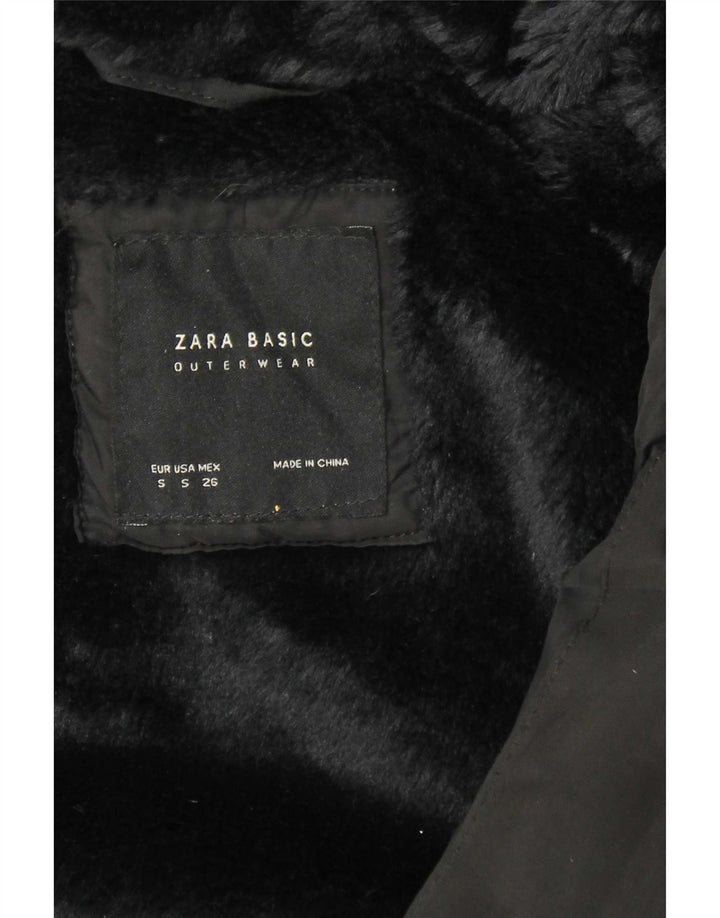 Женская стеганая куртка Zara UK 10, маленький черный полиэстер