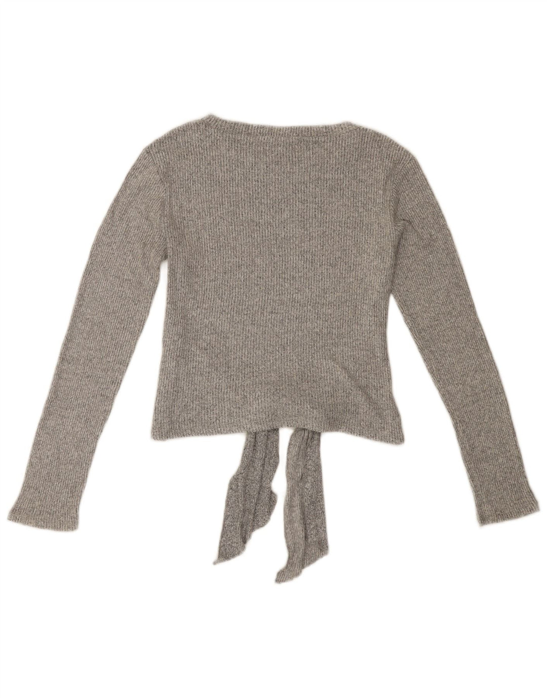 Женский укороченный свитер с вырезом лодочкой ZARA UK 14, большой серый вискоза