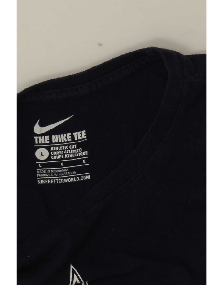 Мужская футболка с рисунком Nike, большая, темно-синяя