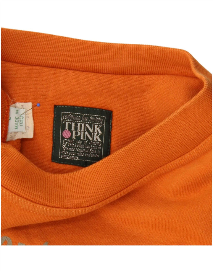 Женский оверсайз-свитшот Think Pink с рисунком, Великобритания, 16, большой оранжевый