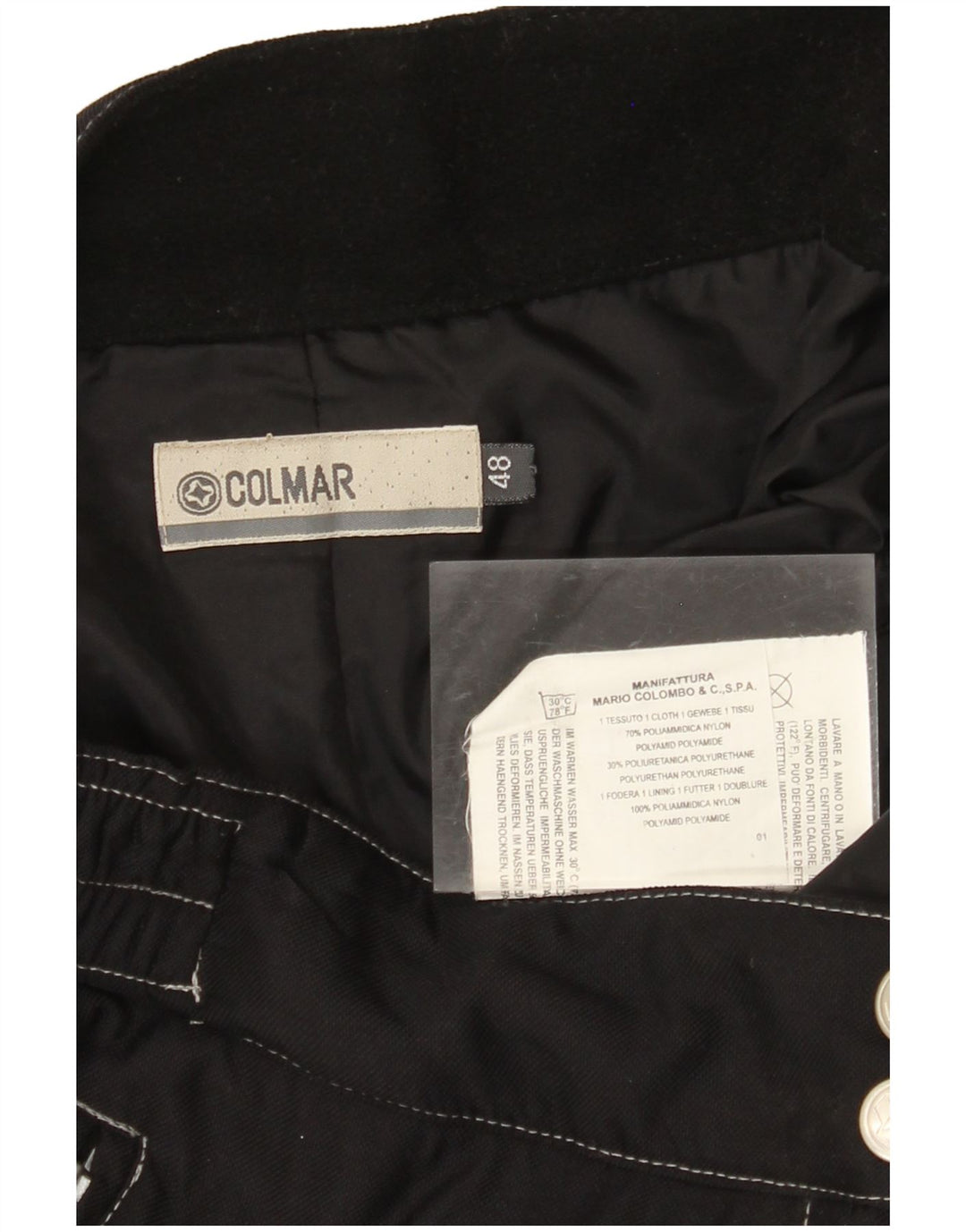 COLMAR Мужские прямые брюки-ветровки IT 48 Medium W32 L31 Черный