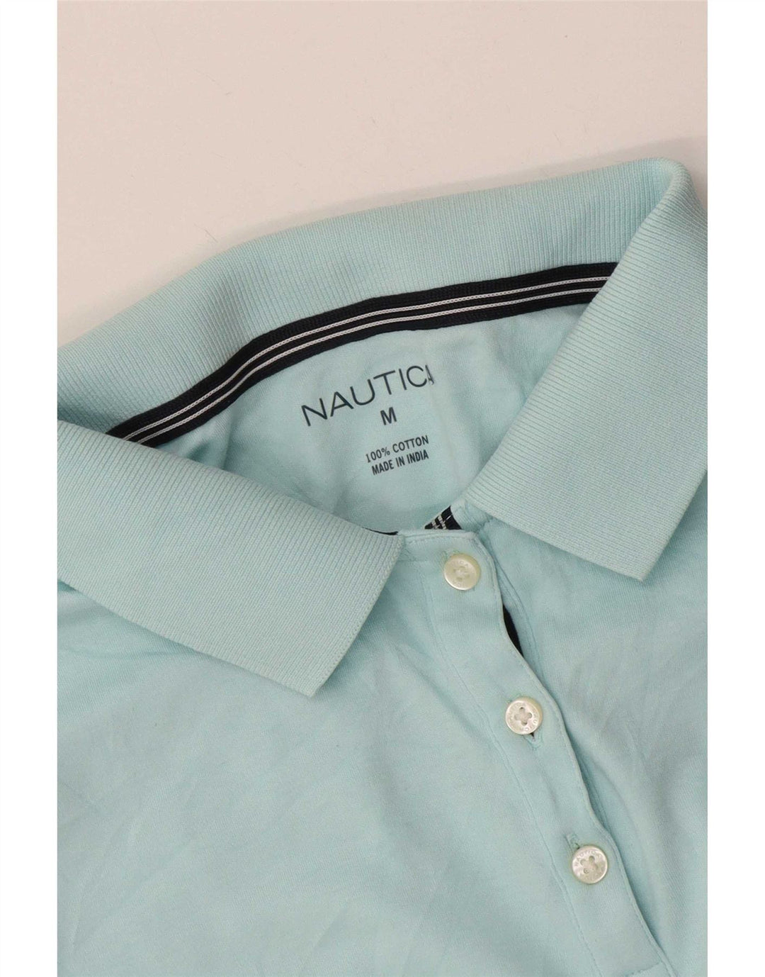 Женская рубашка-поло Nautica UK 14, хлопок среднего синего цвета