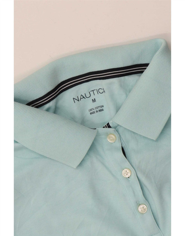 Женская рубашка-поло Nautica UK 14, хлопок среднего синего цвета