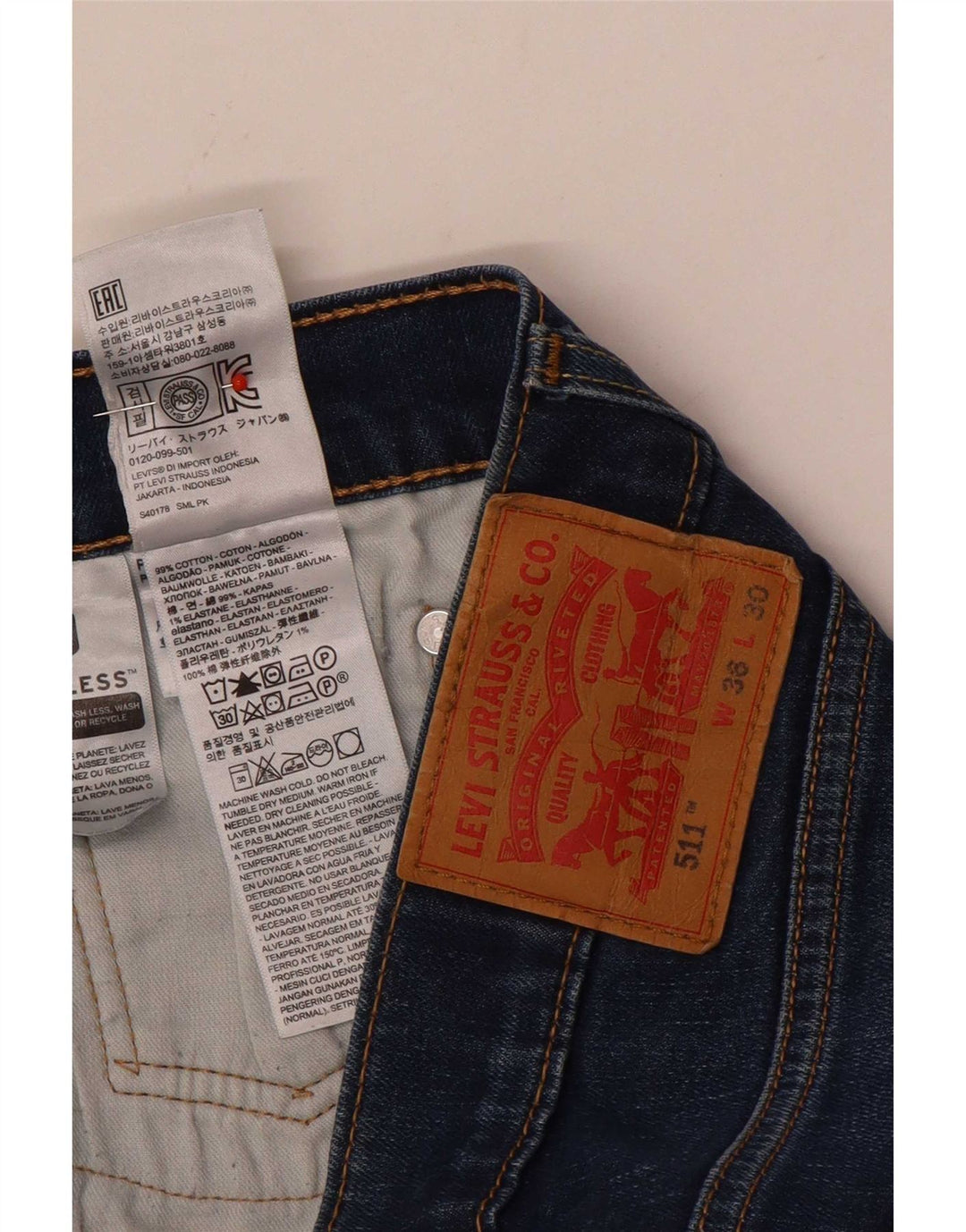 Мужские джинсы Levi's Slim 511 W36 L30 синие, хлопок