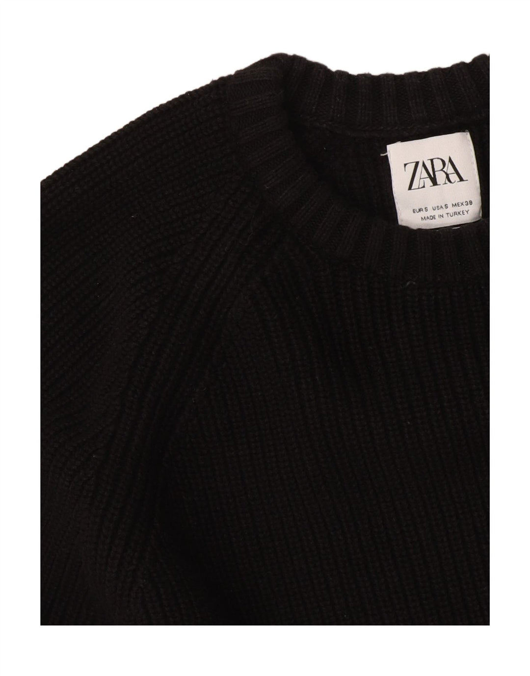 Женский свободный джемпер с круглым вырезом Zara UK 10, маленький черный цвет