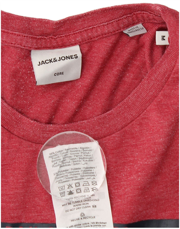 Мужская футболка с рисунком Jack & Jones из хлопка среднего красного цвета с крапинками