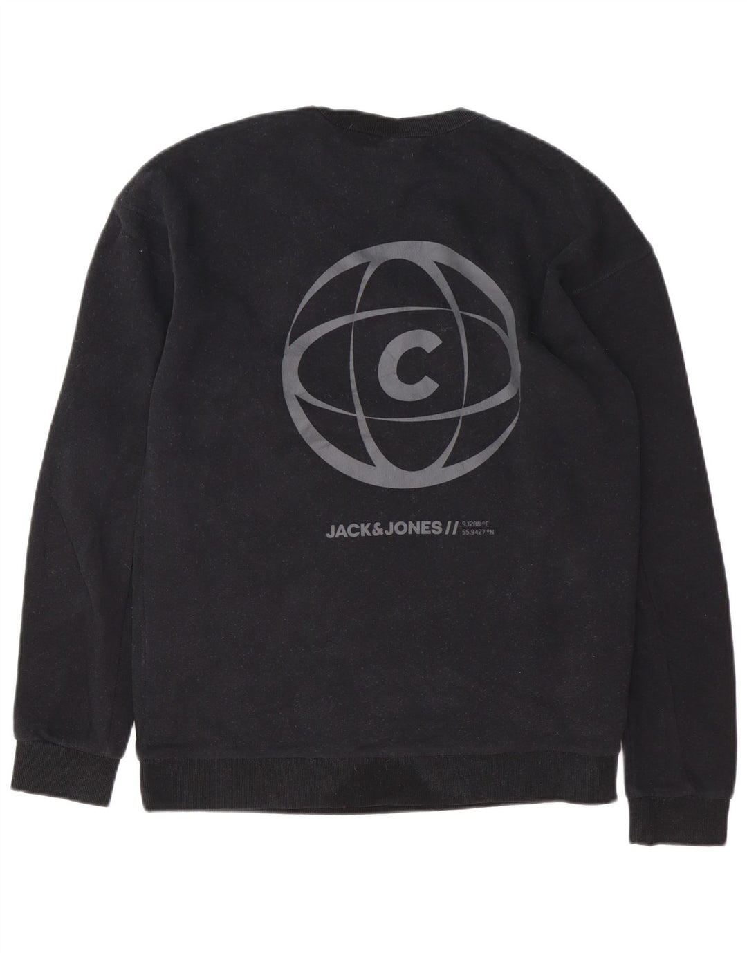 JACK & JONES Мужской свитер с рисунком Core, большой черный хлопковый джемпер