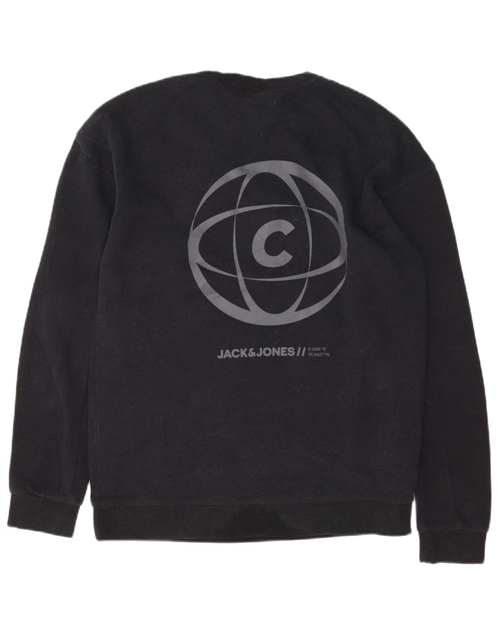 JACK & JONES Мужской свитер с рисунком Core, большой черный хлопковый джемпер