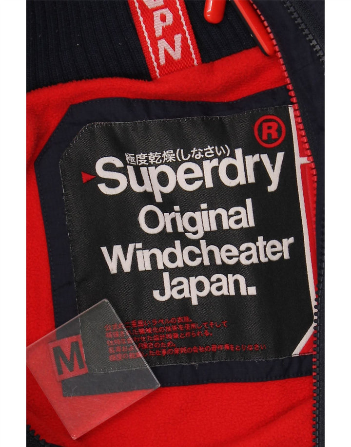 SUPERDRY Мужская ветровка с капюшоном, куртка UK 38, средний темно-синий
