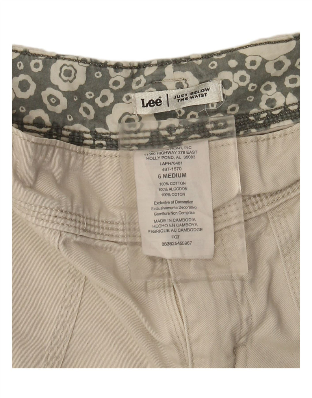 Женские шорты карго LEE US 6 Medium W28 Бежевые хлопковые