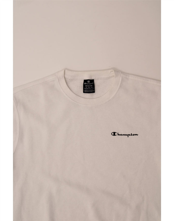 CHAMPION Mens Sweatshirt Jumper Medium White Cotton Vintage Champion and Second-Hand Champion from Messina Hembry 