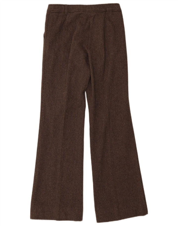 Max Mara Женский костюм выходного дня из 2 предметов, Великобритания, 8, маленький W28 L33, коричневый с рисунком «елочка»