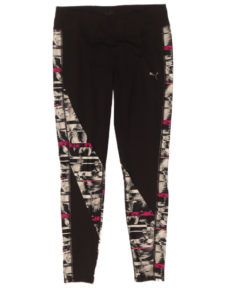 Женские леггинсы Puma UK 18 XL, черные с геометрическим рисунком