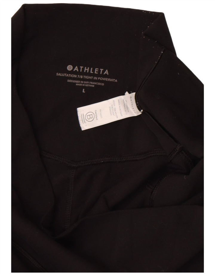 Женские леггинсы-капри Athleta UK 16, большие черные нейлоновые