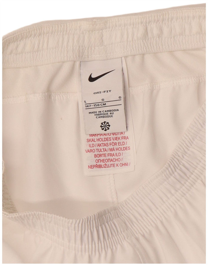 Спортивные шорты NIKE для мальчиков Dri Fit, 12–13 лет, большие размеры, белый полиэстер